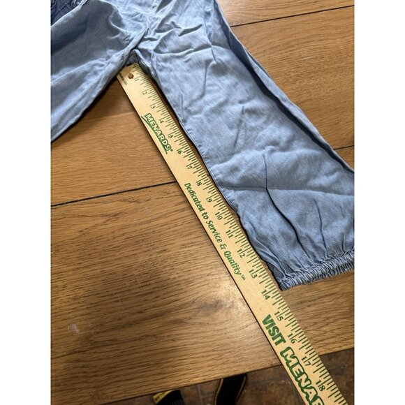 Old Navy Women Dress Size Medium Pleated Button Down Long Sleeve Chambray Blue - Picture 6 of 11